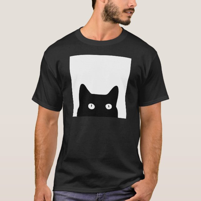 Svart kattskjortor t-shirt (Framsida)