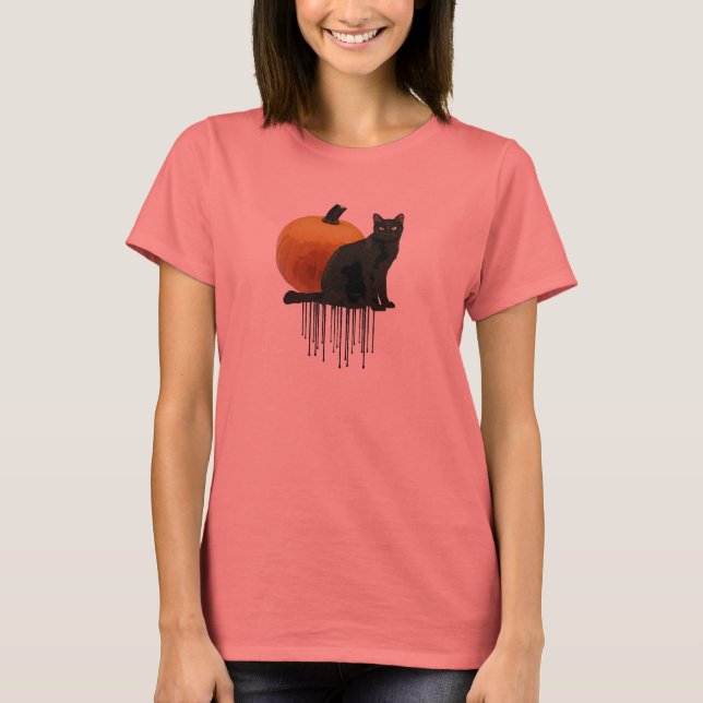 svart kattskörd t shirt (Framsida)