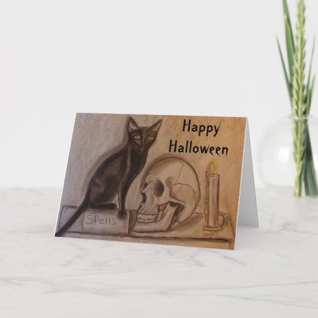 Svart kattspådomar - Halloween - Kort (Framsida)