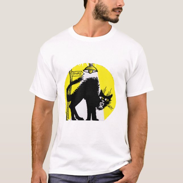 Svart kattstönandedamer T Tee (Framsida)