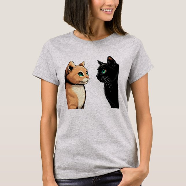 Svart kattstreck ut - Lustigt Kitten PM T Shirt (Framsida)
