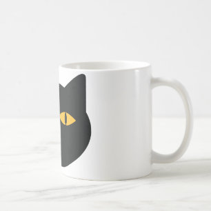 svart kattsymbol kaffemugg