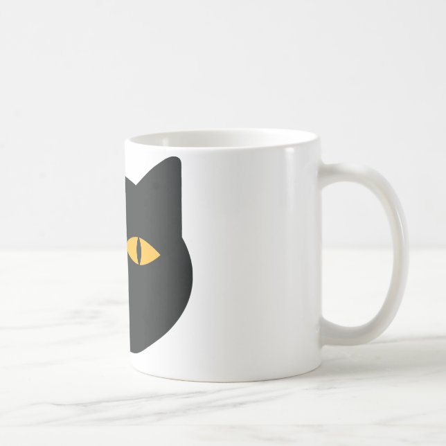 svart kattsymbol kaffemugg (Höger)