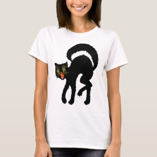 Svart kattT-tröja för vintage T Shirt
