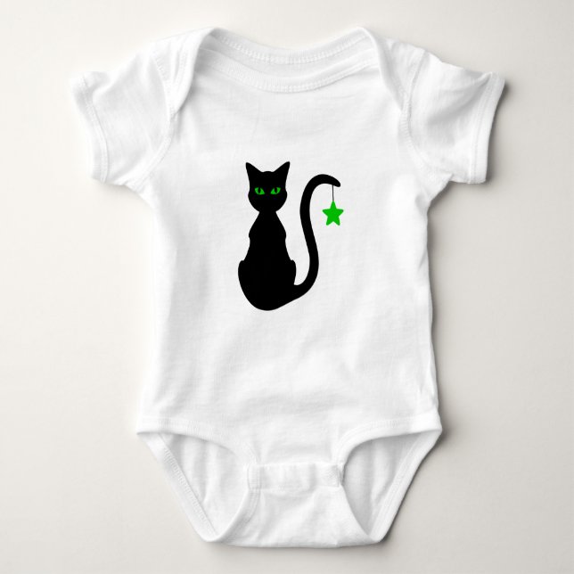 Svart kattT-tröja T Shirt (Framsida)