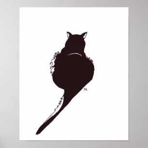 Svart katttryck poster