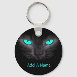 Svart kattturkos synar Keychain Nyckelring