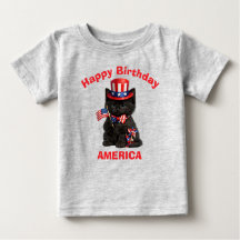 Svart kattunge (1c) Patriotisk barn t-shirt