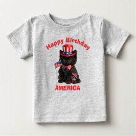 Svart kattunge (1c) Patriotisk barn t-shirt