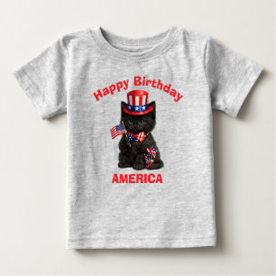 Svart kattunge (1c) Patriotisk barn t-shirt