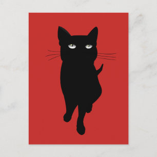 Svart kattunge gothisk katt vykort