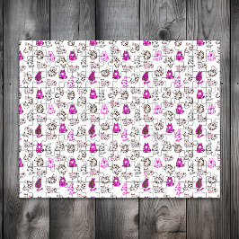 Svårt Kattunge Mönster | Bright-Rosa Pussel