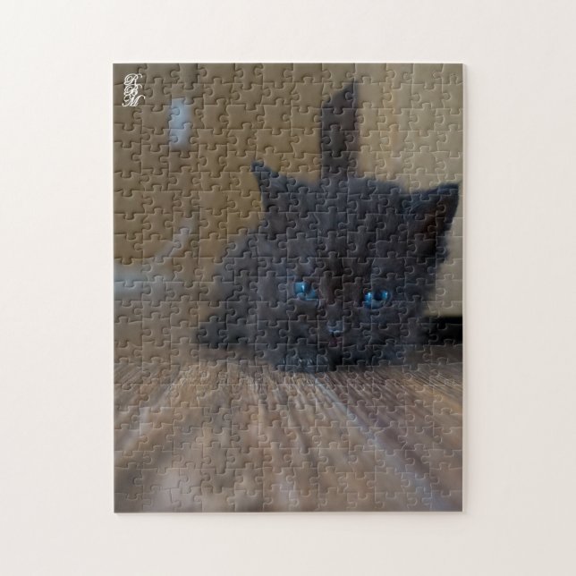 Svart kattunge pussel (Vertikal)