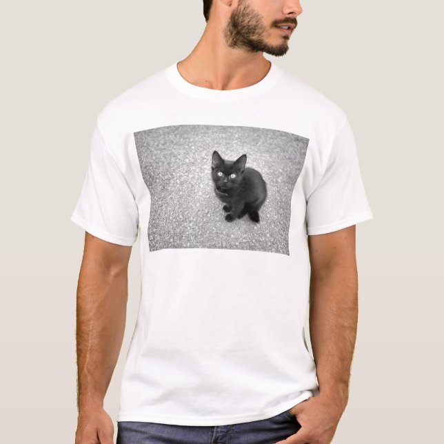 Svart kattunge t shirt (Framsida)