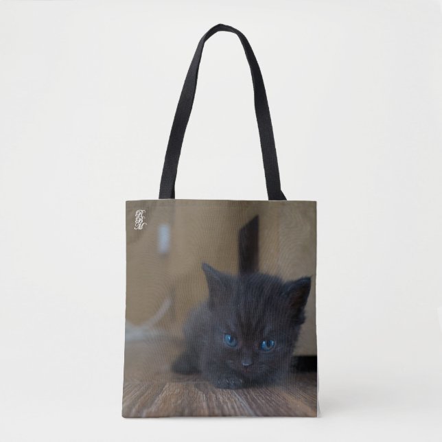Svart kattunge tygkasse (Framsida)