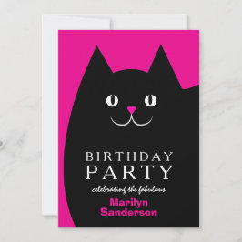 Svart kattungefödelsedagsfest inbjudningar