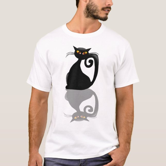 Svart kattungeskjorta för singel t-shirt (Framsida)