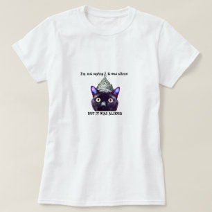 Svart kattutomjordingart-skjorta t-shirt