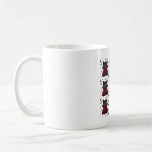 Svart kattvampyrcape Halloween-mönster Kaffemugg