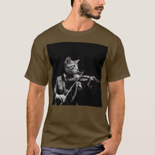 svart kattviolin t shirt