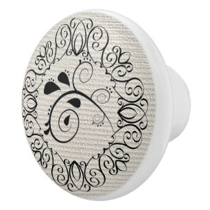 Svart keramisk Rulla/ Dra Knopp