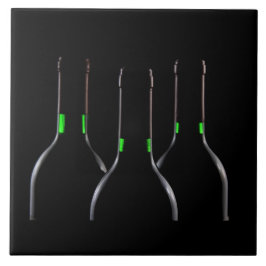 Svart keramiskt plattor i vin Flaskor Kakelplatta