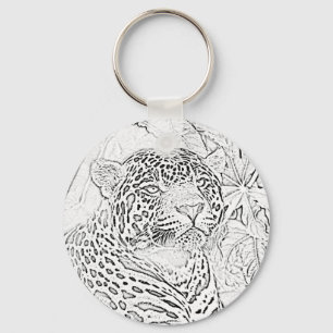 Svart) keychain för jaguar ( nyckelring