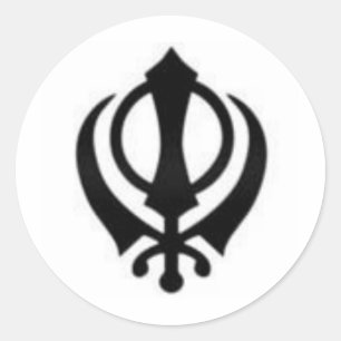 Svart Khanda Runt Klistermärke