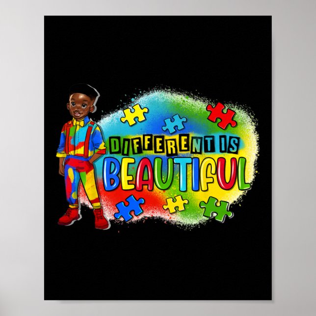 Svart Kid Autism är en annan vacker Autism Awa Poster (Framsidan)