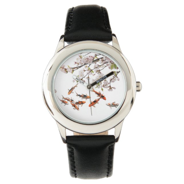 Svart Kids Watch - Cherry Blommar Armbandsur (Framsida)