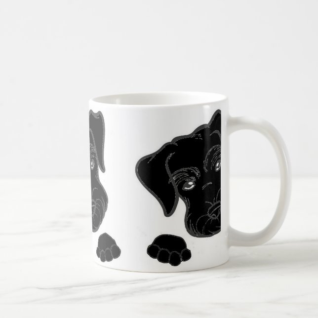 svart kika för miniatyrschnauzer kaffemugg (Höger)