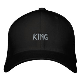 Svart KING Namn Tryckt Flexfit Ull Trucker Fit Broderad Keps