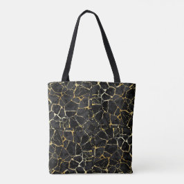 Svart Kintsugi Guldåder  Tygkasse