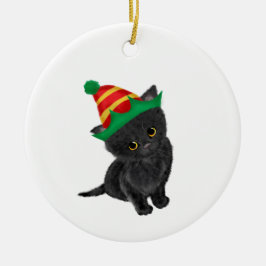 Svart kitten personlig Julgran ornament