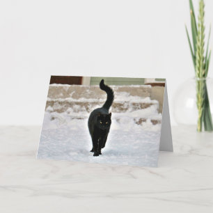 Svart Kitty Katt Söt Anpassningsbar Kort