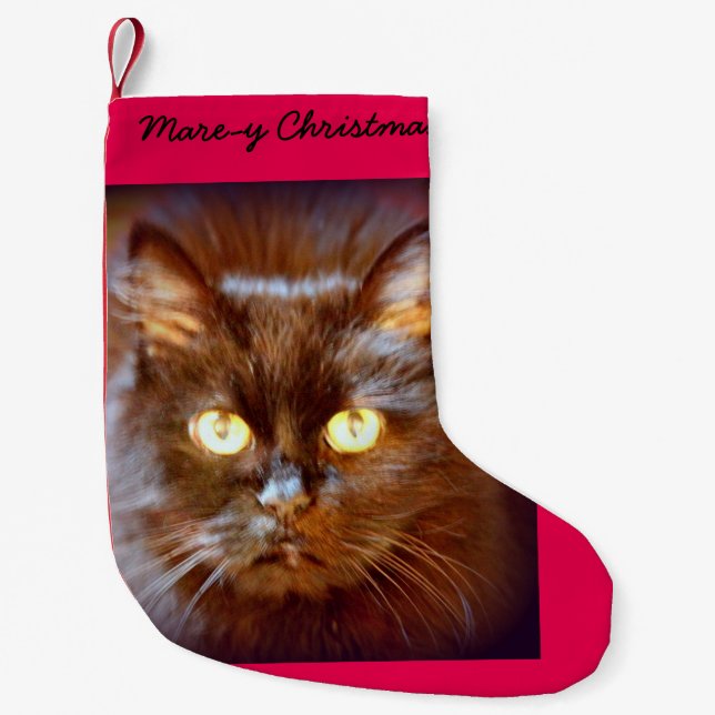 Svart kittycat liten julstrumpa (Framsidan)