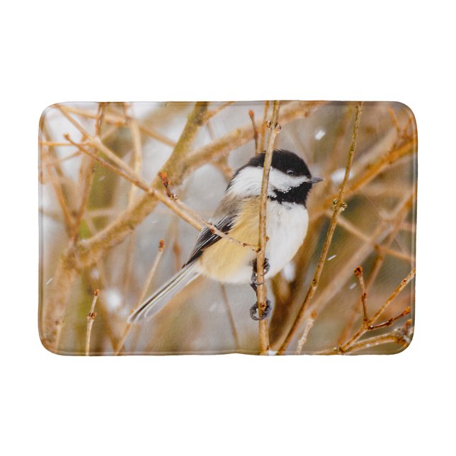 Svart-klädd chickadee - originalfoto badrumsmatta (Framsidan)
