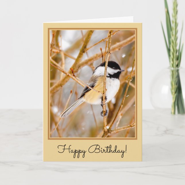 Svart-klädd chickadee - originalfoto kort (Framsida)