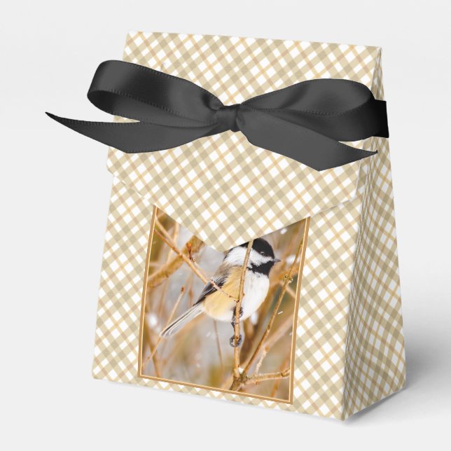 Svart-klädd chickadee - originalfoto presentaskar (Framsidan Sidan)