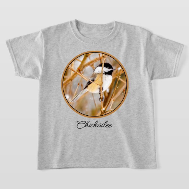 Svart-klädd chickadee - originalfoto t shirt (Laydown)