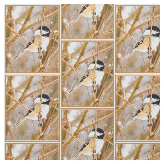 Svart-klädd chickadee - originalfoto tyg (Provkarta)