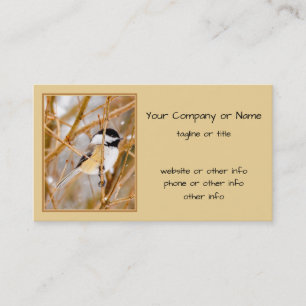 Svart-klädd chickadee - originalfoto visitkort