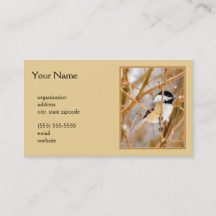 Svart-klädd chickadee - originalfoto visitkort