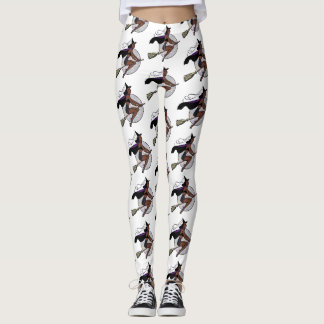 Svart klämma upp häxben leggings