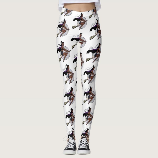Svart klämma upp häxben leggings (Framsida)