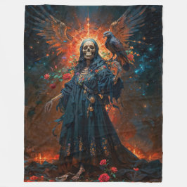 Svart Klänning Santa Muerte Fleecefilt