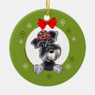 Svart klassiker för silverSchnauzerjul Julgransprydnad Keramik