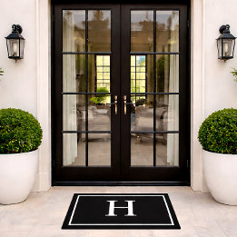 Svart Klassisk Elegant Modern Monogram