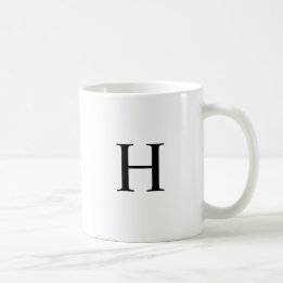 Svart Klassisk Elegant Monogram Kaffemugg