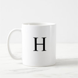 Svart Klassisk Elegant Monogram Kaffemugg